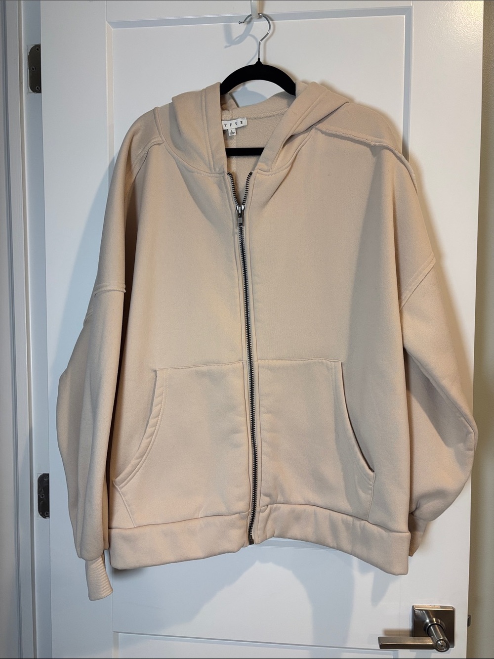 Hyfve Womenโs Oversized Full Zip Hooded Jacket Large